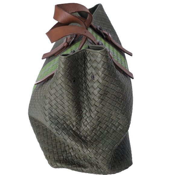 BOTTEGA VENETA Intrecciato Tote Bag 189632 Khaki Light Green Multi - Picture 4 of 8